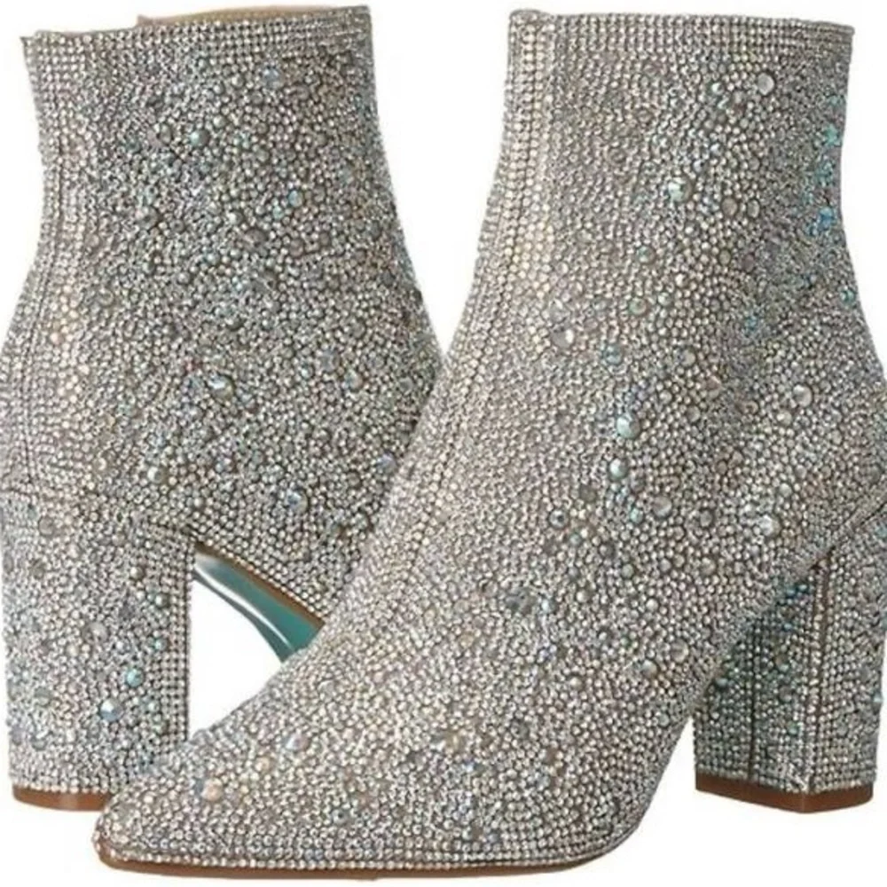Betsey Johnson Women’s Cady Rhinestone Ankle Booties | Sz. 6.5 | NIB